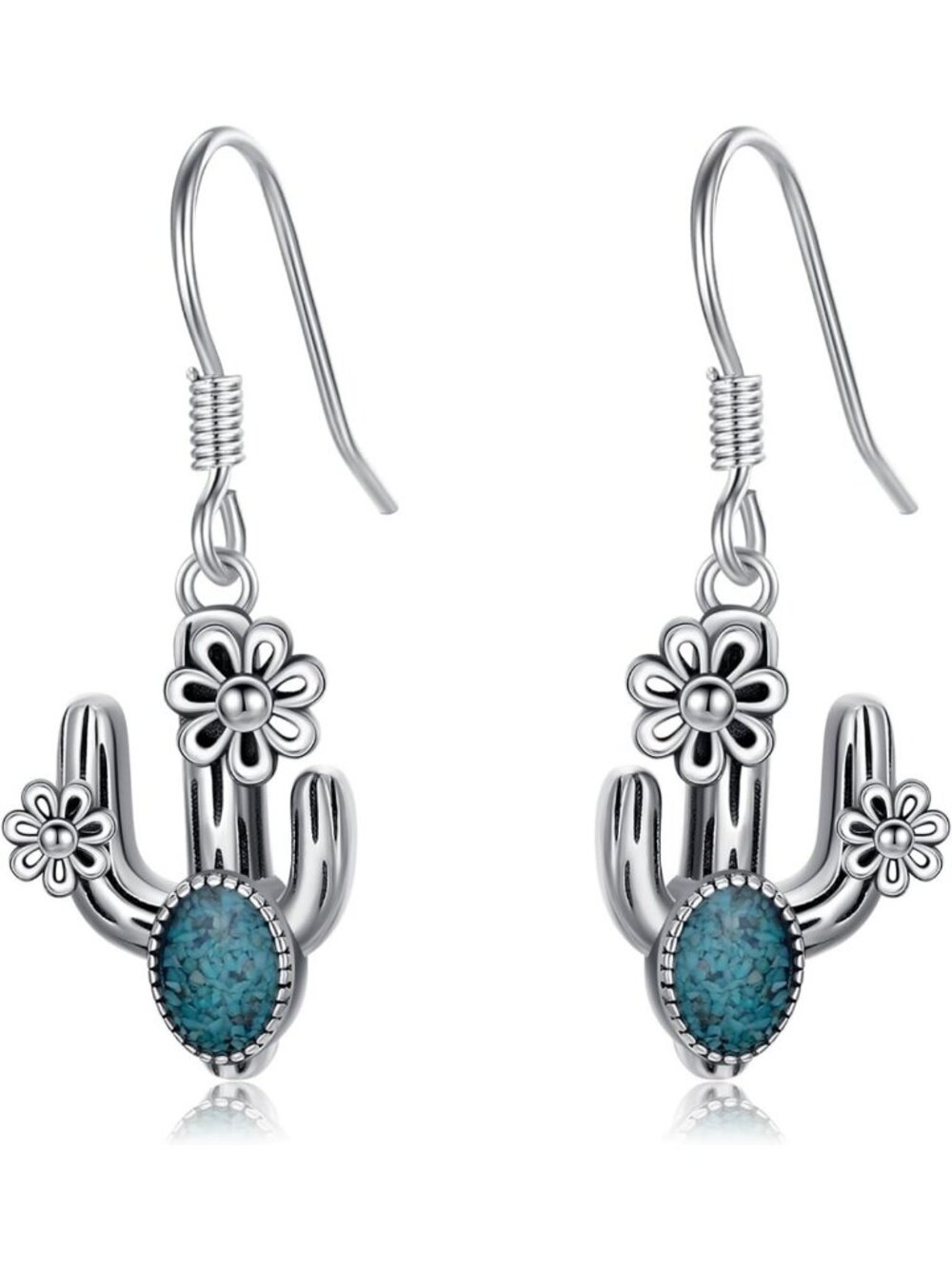 Turquoise Dangle Drop Earrings for Women | 925 Sterling Silver Western Jewelry